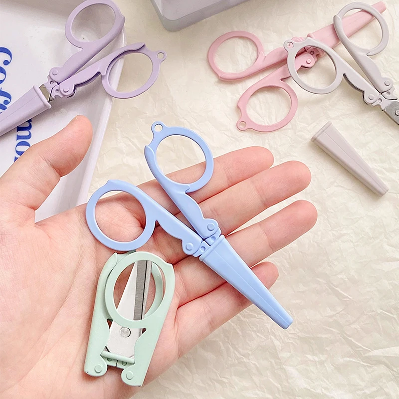 Stationery And Office Supply Chain - Kawaii Morandi Color Folding Scissors Portable