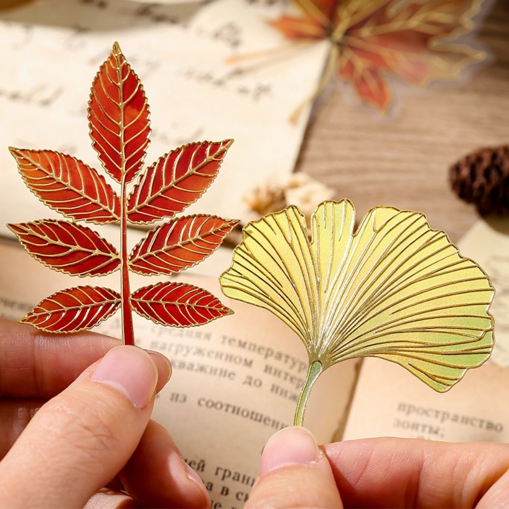 Stationery And Office Supply Chain - Metal Leaves Bronzing Bookmark Multicolor Stationery