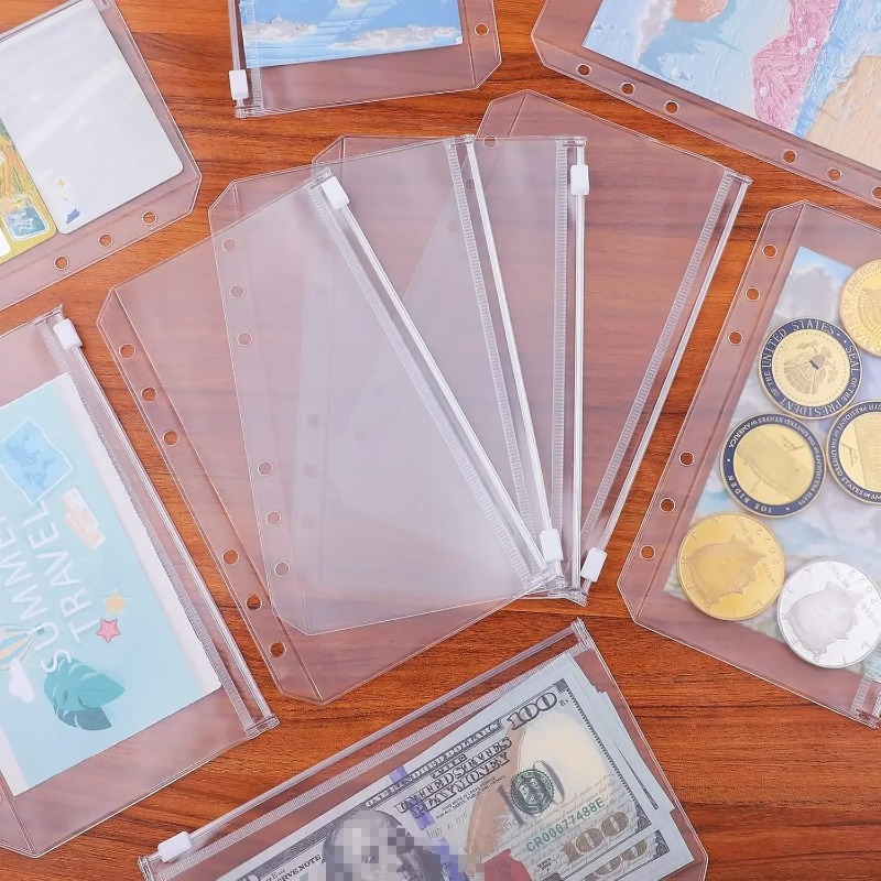 10PCS PVC Binder Pocket Cash E - Portfolio Folder Zip ulasan dan harga