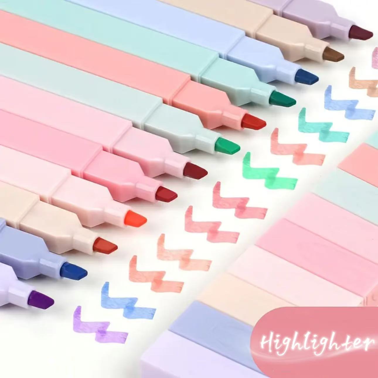 12 Colors Fluorescent Highligh - Highlighter Set Pastel ulasan dan harga