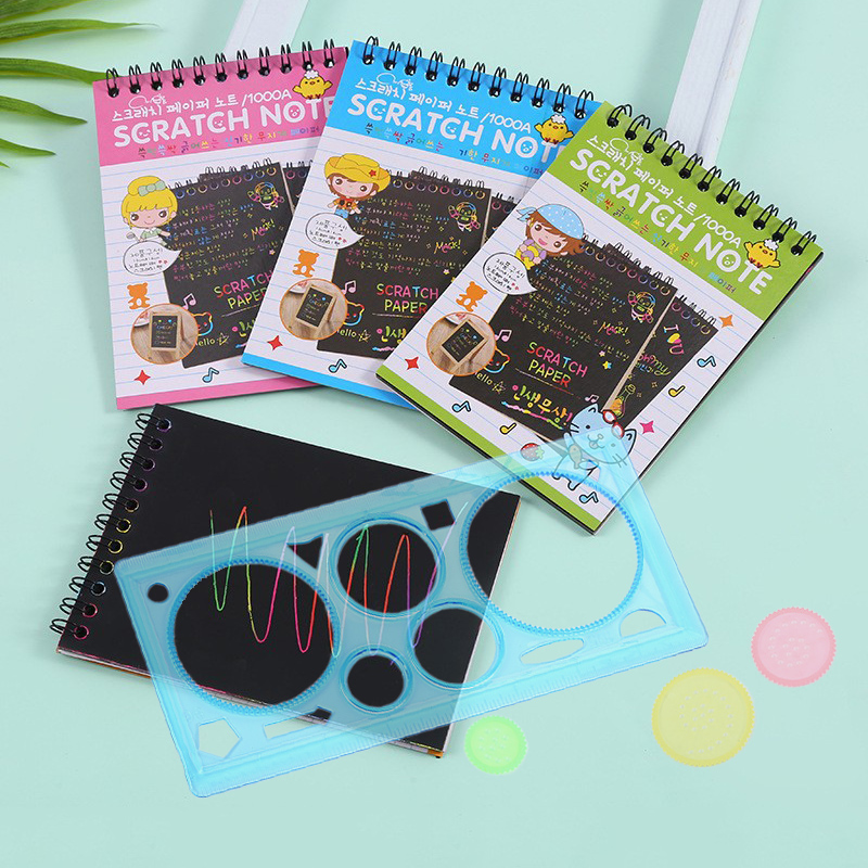 Colorful Scratch Paper Drawing - Stationery Office ulasan dan harga