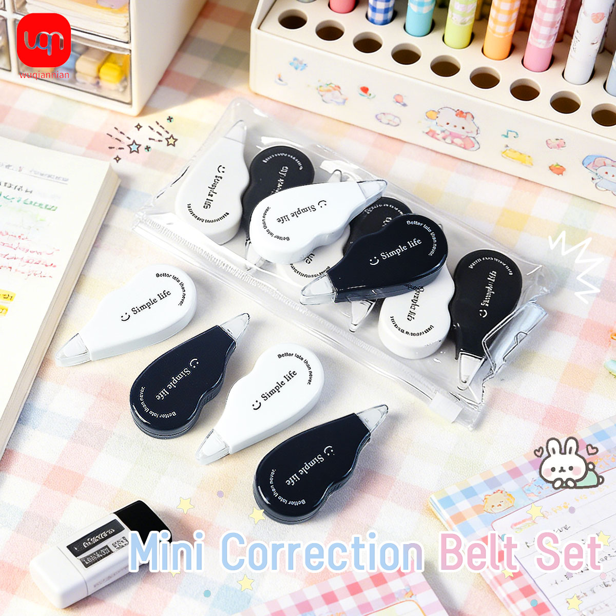 WQN - Black and White Mini Cor - Office Supply Office Stationery Items ulasan dan harga