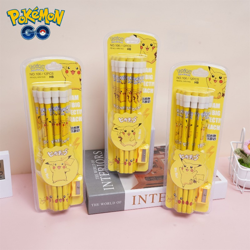 12pcs pokemon pencil with Eras - Office Supply Office Stationery Items ulasan dan harga