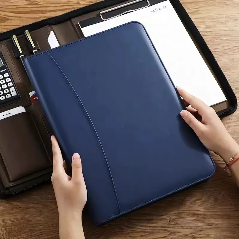 PU Leather Portafolio A4 Docum - Portfolio Folder Zip ulasan dan harga