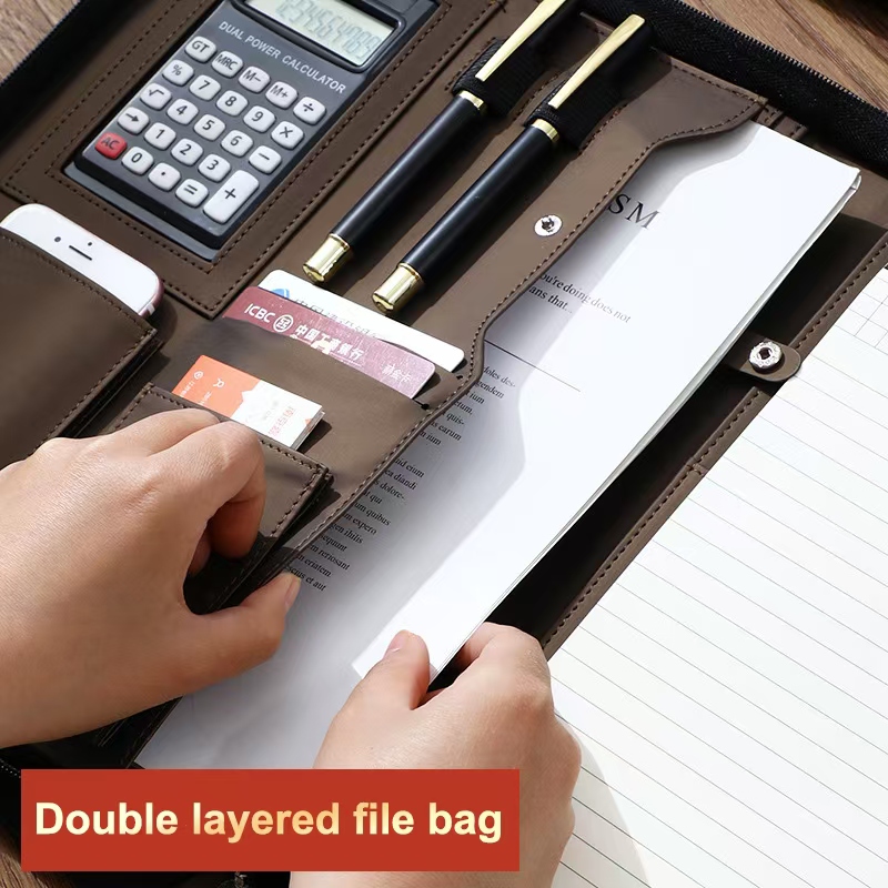 PU Leather Portafolio A4 Docum - Portfolio Folder Zip ulasan dan harga
